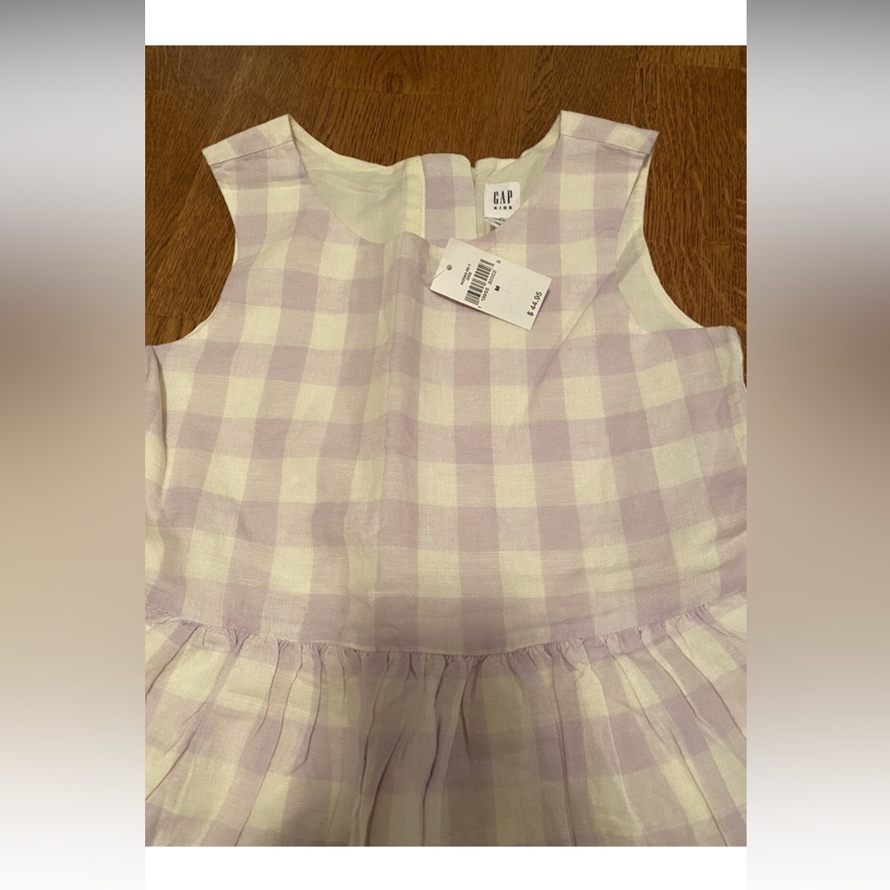 NWT Gap Girls Plaid Check Purple Dress Size Medium - Picture 2 of 10
